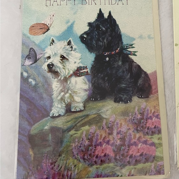2 New Madame Treacle Vintage Greeting Cards Gladioli and Two Scotties New - Picture 4 of 8